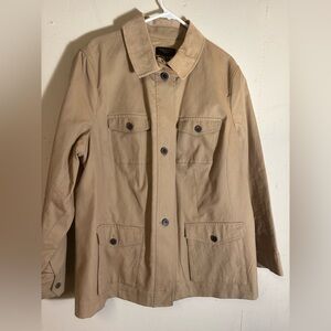 Talbots Tan Utility Jacket Lightweight Cotton Blend women’s plus size